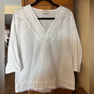 Wrap London White Eyelet Blouse • Size US 8